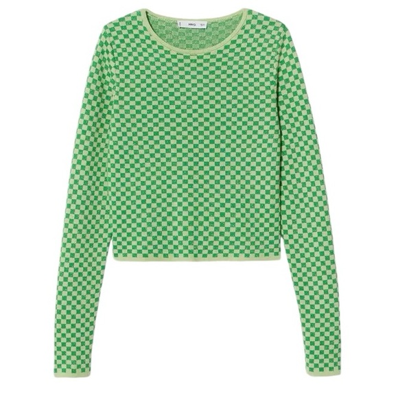 MANGO Checks Knitted Sweater - Picture 2 of 8